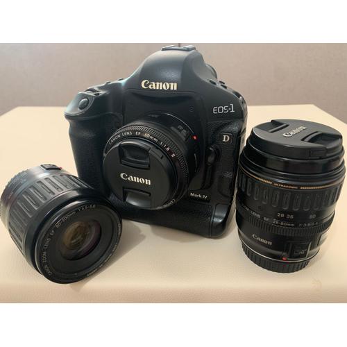 CANON EOS-1D mark IV 16.1 Mpix + Objectif 50mm 1.8 + Objectif 28-80mm 3.5-5.6 + Objectif 80-200mm 4.5-5.6 - Noir