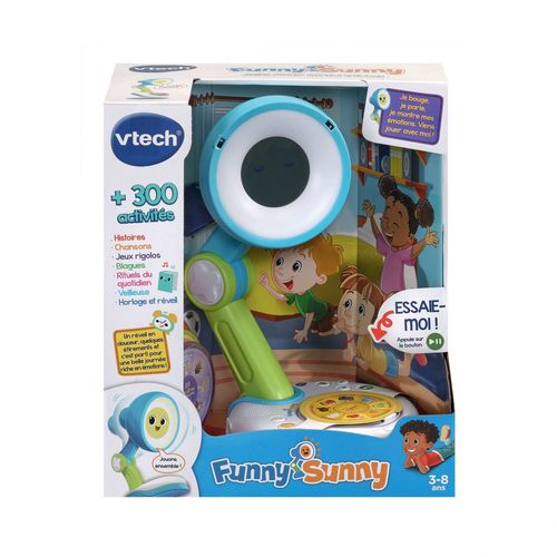 Vtech Funny Sunny Bleu - Lampe Réveil Boîte À Histoire - Mon Compagnon Interactif
