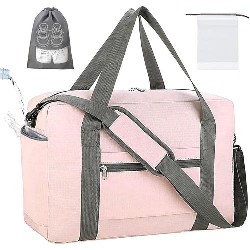 Valise Cabine Easyjet 45X32X18 Avec Pochette Humide, Airlines Pliable Petit Sac De Voyage Weekend Chaussures Bagage Cabine Pour Easyjet Airlines Pour Homme Femme (25L, Rosa)