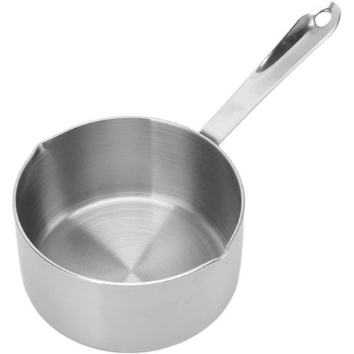 Mini Casserole En Acier Inoxydable, 350/500 Ml Petite Casserole Sauce Tasse Sauce Pot Avec Longue Poignée Pour Banquet Chocolat Fondant Café(350ml)[L1456]