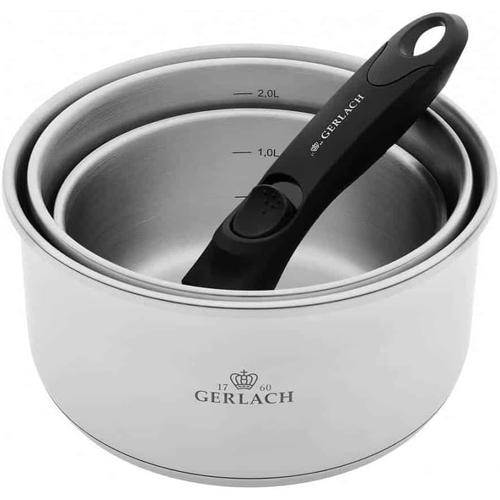 Smart Steel Pot Ensemble Induction Acier Inoxydable Fond Multicouche Pour Cuisinière À Gaz Électrique En Céramique Four 4 Pièces[L1860]