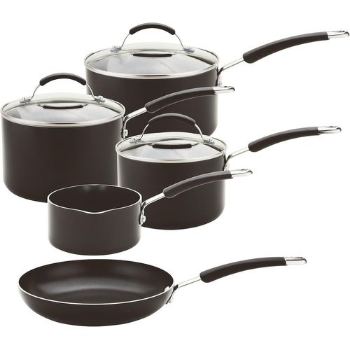 Batterie De Cuisine En Acier Inoxydable, Compatible Plaques À Induction, Aluminium, Noir, 50.5 X 33 X 27 Cm[L1744]