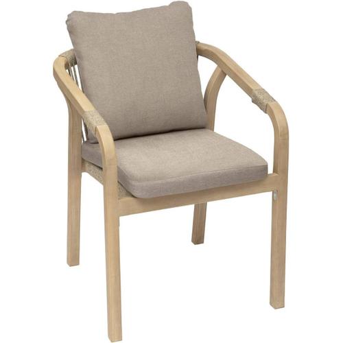 Fauteuil De Jardin Papouasie Taupe Et Acacia Coussins Déperlants Déhoussables-Mobilier D'aménagement Pour Jardin, Terrasse, Balcon