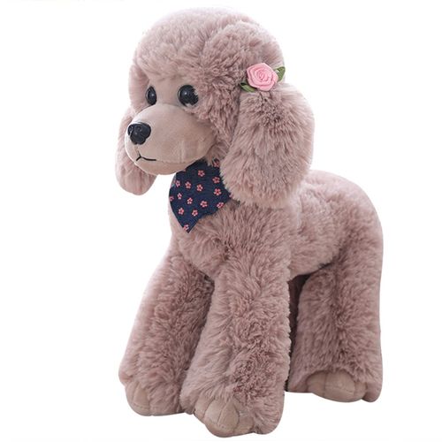 Doudou En Peluche Pour Chien - Avec Écharpe - Kawaii - Caniche - Cadeau Pour Enfants Et Filles - Gris - 30 Cm