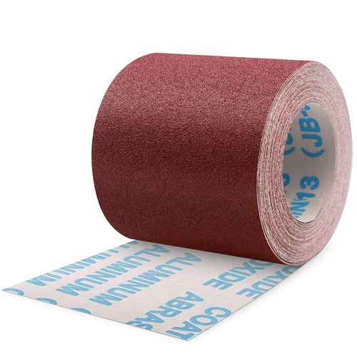 Rouleau de papier abrasif grain 60, 100 mm x 10 m, rouleau de tissu abrasif pour ponceuse manuelle, ponceuse vibrante, papier abrasif pour bois, métal, peinture.[G552]