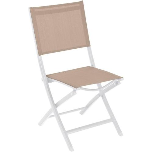 Fauteuil De Jardin Empilable Riu Miel Et Blanc-Aluminium Anti-Rouille-Mobilier Extérieur Terrasse Balcon