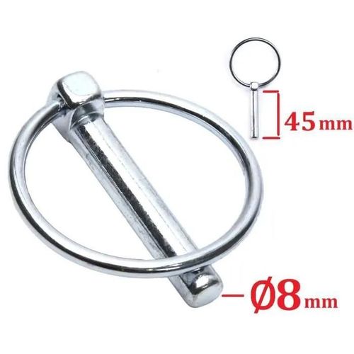 GOUPILLE CLIPS DE SECURITE DIAMETRE 8MM x LONGUEUR 45MM UNIVERSEL MOTOCULTEUR REMORQUE TONDEUSE MOTO TRACTEUR AGRICULTURE BRICOLAGE