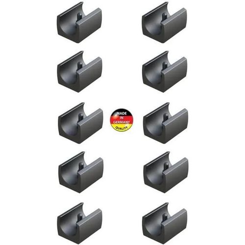 Embout tube patin de meuble - Non spécifié - Rectangulaire - Diamètre 23-25mm - Lot de 10 - Plastique noir