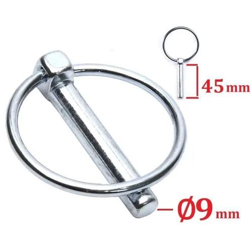 GOUPILLE CLIPS DE SECURITE DIAMETRE 9MM x LONGUEUR 45MM UNIVERSEL MOTOCULTEUR REMORQUE TONDEUSE MOTO TRACTEUR AGRICULTURE BRICOLAGE