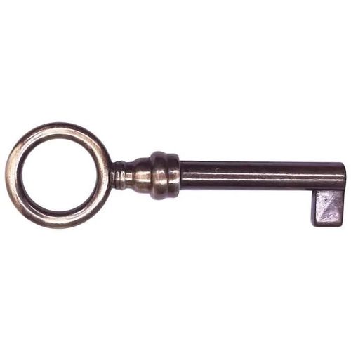 clé de serrure ronde laitonné vieilli meuble ancien décoration rustique vintage clef