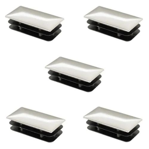 Bouchon de tube rectangulaire - Non spécifié - 30x15mm - Chromé - Lot de 5 - Plastique