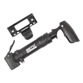 Pompe À Main Beto Mini 2 En 1 Pour Vélo - Cyclingcolors - Embout Valve Gonflage Presta Schrader Dunlop - Noir