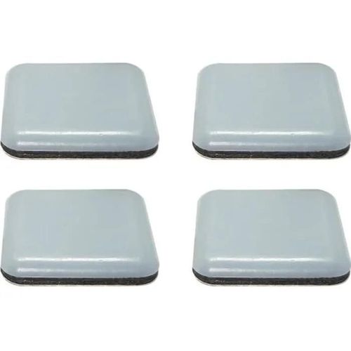4x Patin glisseur Téflon PTFE 50 x 50 mm autocollant protection sol pied meuble plastique