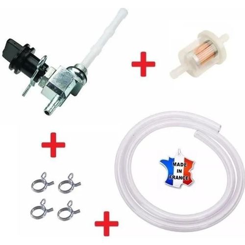 Kit Essence Peugeot 103 Fox Vogue Spx Rcx : Robinet + Collier Tube + Durite + Filtre A Carburant Moto Mobylette Cyclomoteur Moto
