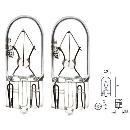 2x Ampoule 6v 3w T10 W2.1x9.5d Wedge Verre Sans Culot Auto Voiture Moto Scooter