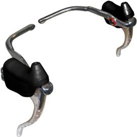 Kit Levier De Frein Double Commande Et Repose Main Paire Cocotte Noir Vintage Vélo Course 22.2mm Aluminium