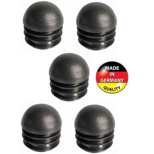 Embout de tube rond - Non spécifié - 30mm - Lot de 5 - Plastique - Noir
