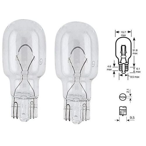 2x Ampoule 12v 7w T15 W2.1x9.5d Wedge Feu Anti Brouillard Stop Arriere Compteur Voyant Temoin