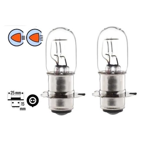2x Ampoule 6v 25/25w Px15d P22d T19 Moto Scooter Mobylette Feu Phare Avant Projecteur Lampe Motoneige2x