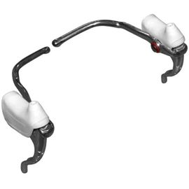 Kit Levier De Frein Double Commande Et Repose Main Paire Cocotte Blanc Vintage Vélo Course 22.2mm Aluminium