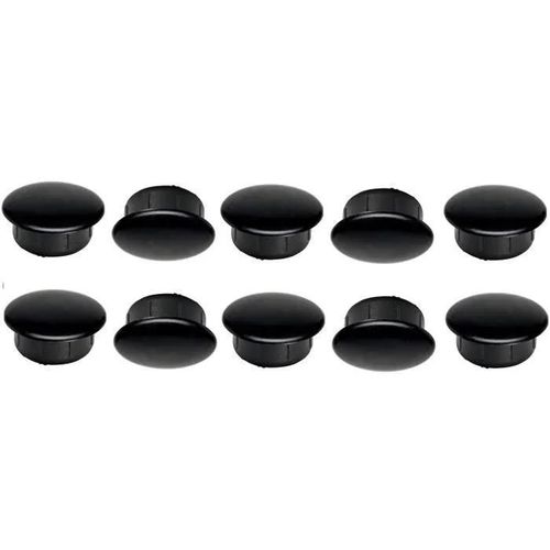 10X BOUCHON PLASTIQUE ROND NOIR d 25mm x D 30mm x L 5MM CACHE VIS TROU CAPUCHON MEUBLE PROTECTION