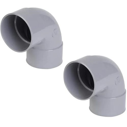 2x COUDE PVC 87°30 FEMELLE FEMELLE 32MM RACCORD JONCTION TUBE EAUX USEES EVACUATION RACCORDEMENT A COLLER GRIS