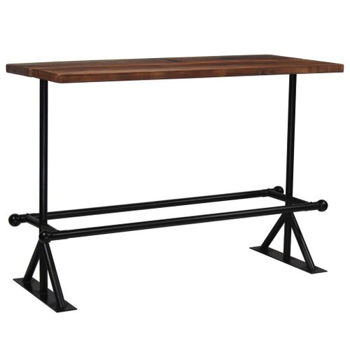 Vidaxl Table De Bar Bois De Récupération Massif Marron Foncé