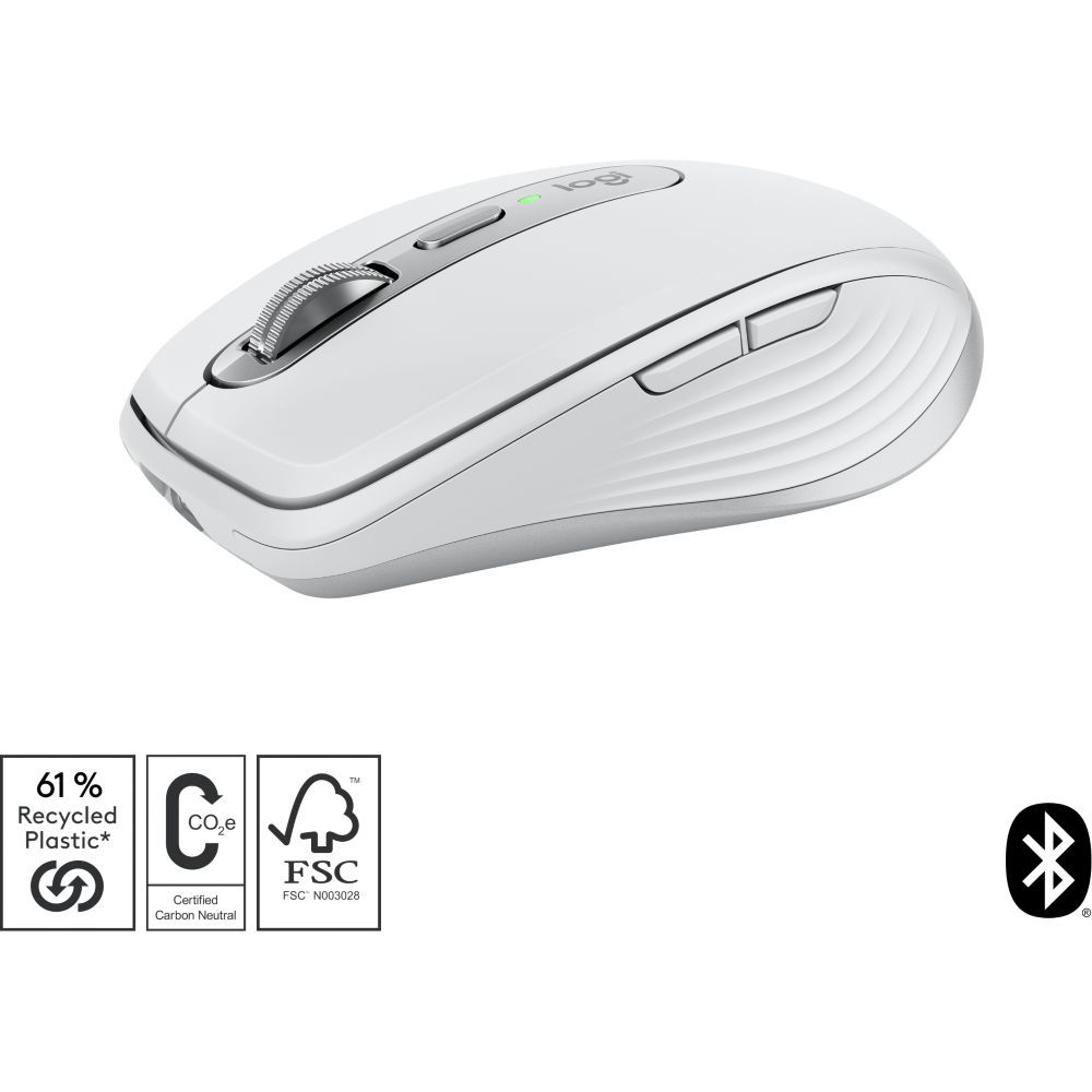 Logitech MX Anywhere 3S - Souris - optique - 6 boutons - sans fil - Bluetooth - gris pâle