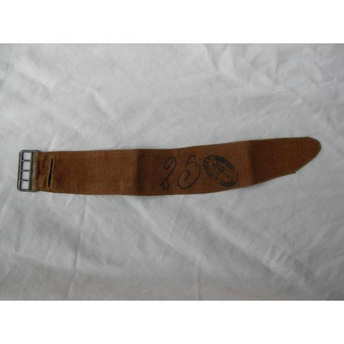 Ww1 France Brassard Militaire Francais Immatriculé " 25 " Et Tampon Gendarmerie En Tbe ( 14-18 )