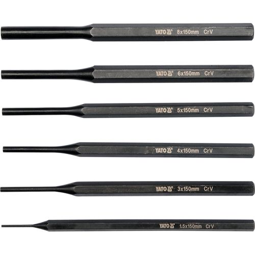 JEU DE 6 CHASSE GOUPILLES DE 1.5 - 3 - 4 - 5 - 6 - 8 mm.