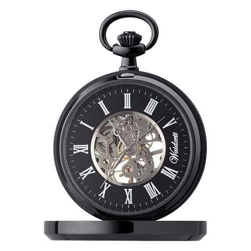 Waidzeit Montre De Poche Pour Homme En Acier Inoxydable Noir Avec Chaîne De Montre Uwaft01