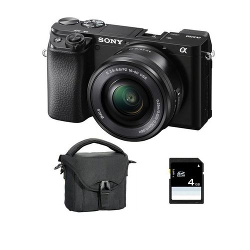 Appareil Photo Hybride SONY ALPHA 6100 - Objectif 16-50mm - 24.2 Mpixels - 4K - Sac et SD 8 Go inclus