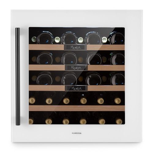 Cave à vin - Klarstein Vinsider 36 Uno - Cave de service - 92L - 5-20°C - Eclairage LED - Encastrable - Blanc