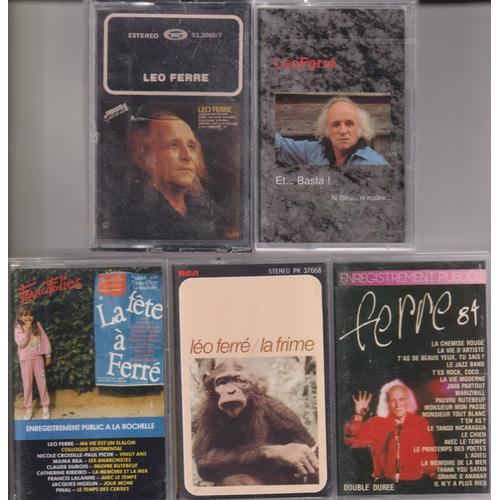 Leo Ferré Rare Lot De 5 Cassettes K7 Audio 2 Encore Scellées Et 1 Espagne Tape