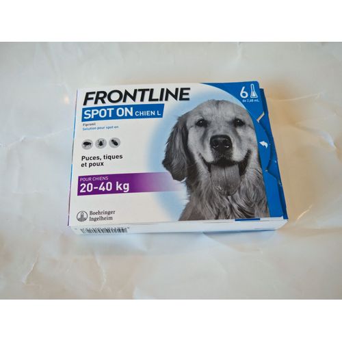 Frontline Spot-On Chien - Anti-Puces Et Anti-Tiques Pour Chien - 20-40kg - 6 Pipettes