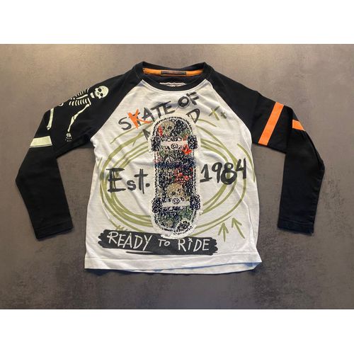 T-Shirt Manches Longues « Skate/Squelettes » Desigual Taille 5/6 Ans