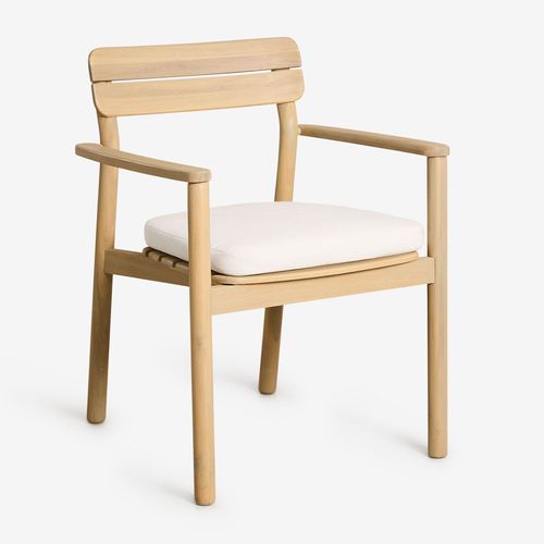Pack De 4 Chaises De Salle À Manger Saira En Bois D'acacia Avec Accoudoirs Marrón Acacia Claro