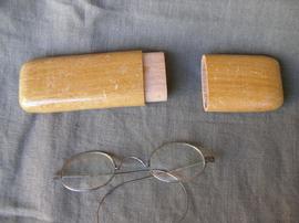 Ww1 France Lunette Ancienne Dans Son Étui De Protection Robuste En Bois