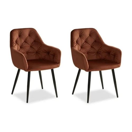 Chaise De Salle À Manger - Lot De 2 - Design Egg - Marron