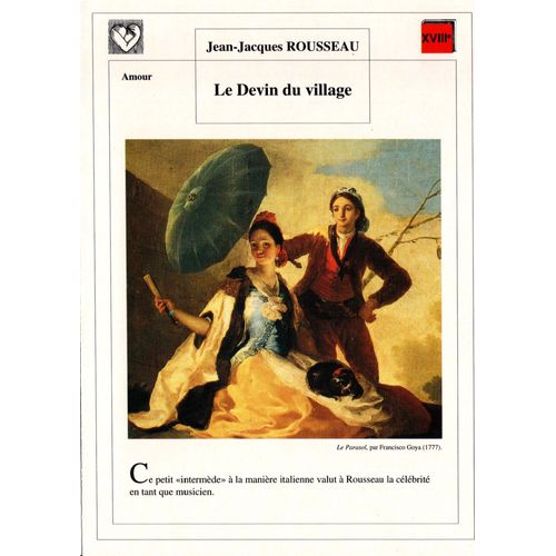 Fiche Lecture / Litterature Jean-Jacques Rousseau Le Devin Du Village