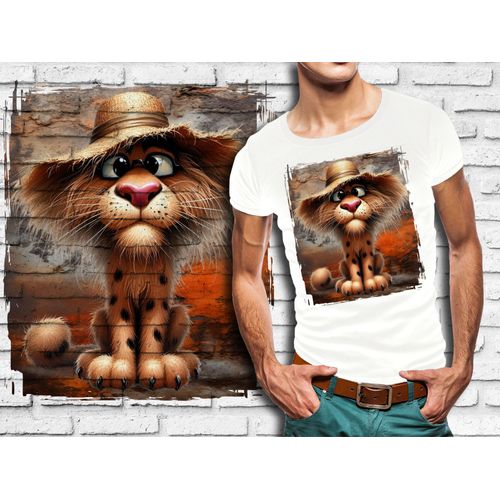 T-Shirt Blanc Homme Humour Lion Drole Destroy 755