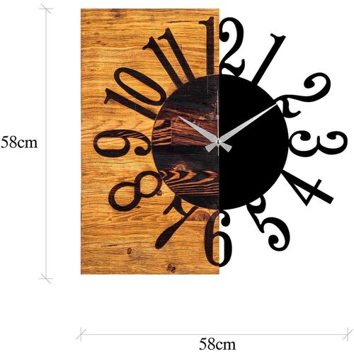 Horloge en bois et métal Clock Chiffres