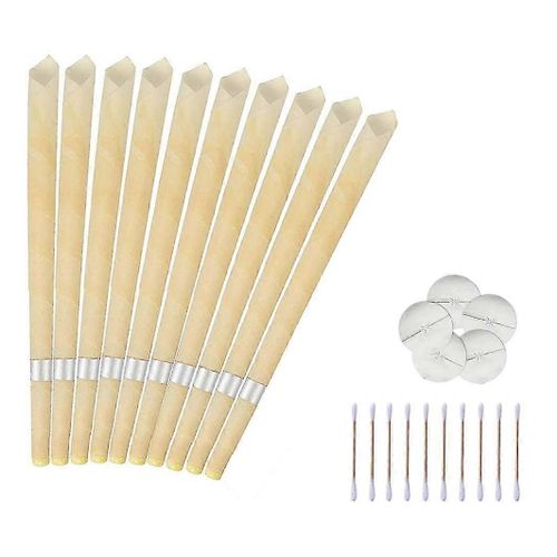 Bougies Auriculaires Hopi 100% Cire D¿Abeille Avec Disque De Sécurité - Naturel Bio 