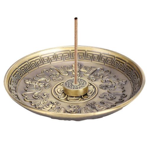 Porte-encens Cinq Bénédiction Plaque Bâton Brûleur Stand Bronze Zinc Alliage Accueil Culte