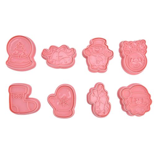 8pcs Moule À Gâteau Rose Bricolage Fabrication Mignon Style De Noël Sûr Fiable Durable Fruits Cutters Pour La Cuisine À La Maison
