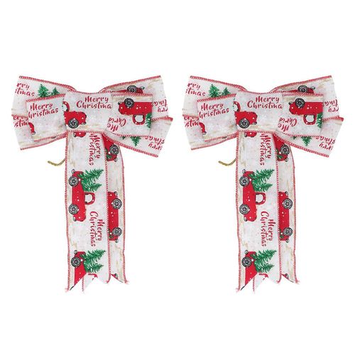 2 pcs arbre de Noël arc topper couleur vive fabriqué à la main Noël décoration pour couronne porte mur vacances fête hiver