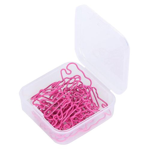 20pcs Mini Plastique Enduit Fil Trombone Forme Ours Signet Clip Fichier Porte-Cahierrose Rouge