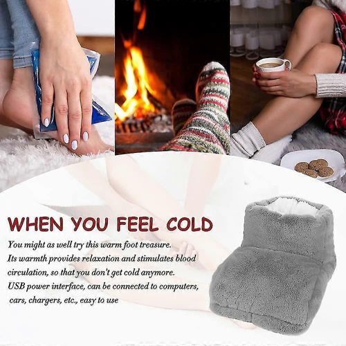 Chauffe-pieds, Chauffage électrique usb des pieds, Chauffe-pieds avec 3 niveaux de température et minuterie, Pantoufles chauffantes lavables en machine