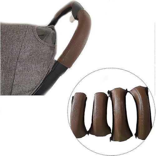 4pcs Pu Cuir Housse De Protection Poignée Protecteur Poussette Housses De Protection Avec Fermeture À Glissière