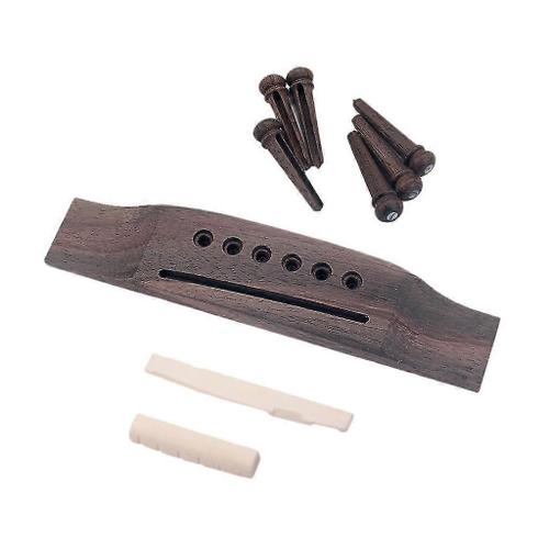 Guitare Acoustique Remplacement Ensemble Chevalet Embouts Goupilles Os Selle & Écrou Et Bois Pièces De Pont